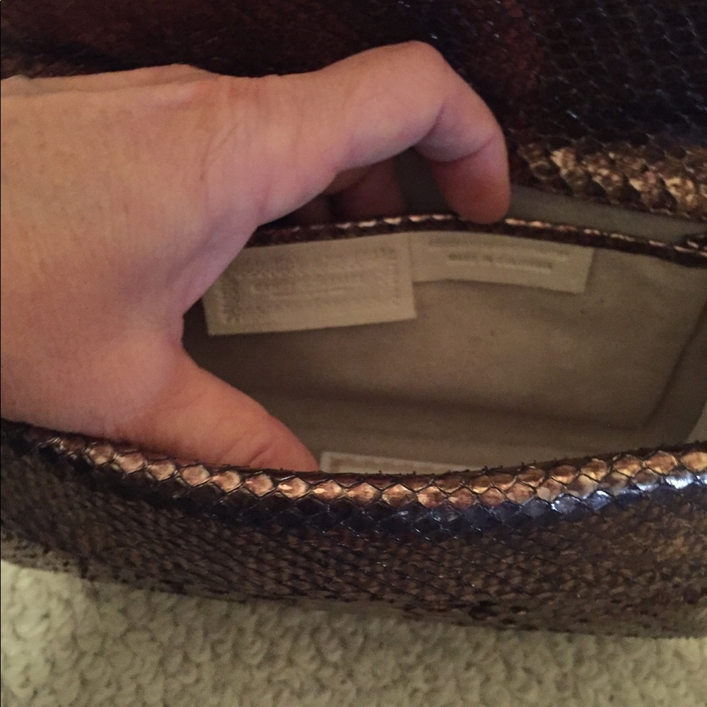 Nancy Gonzalez Copper Metallic Python Handbag - image 6